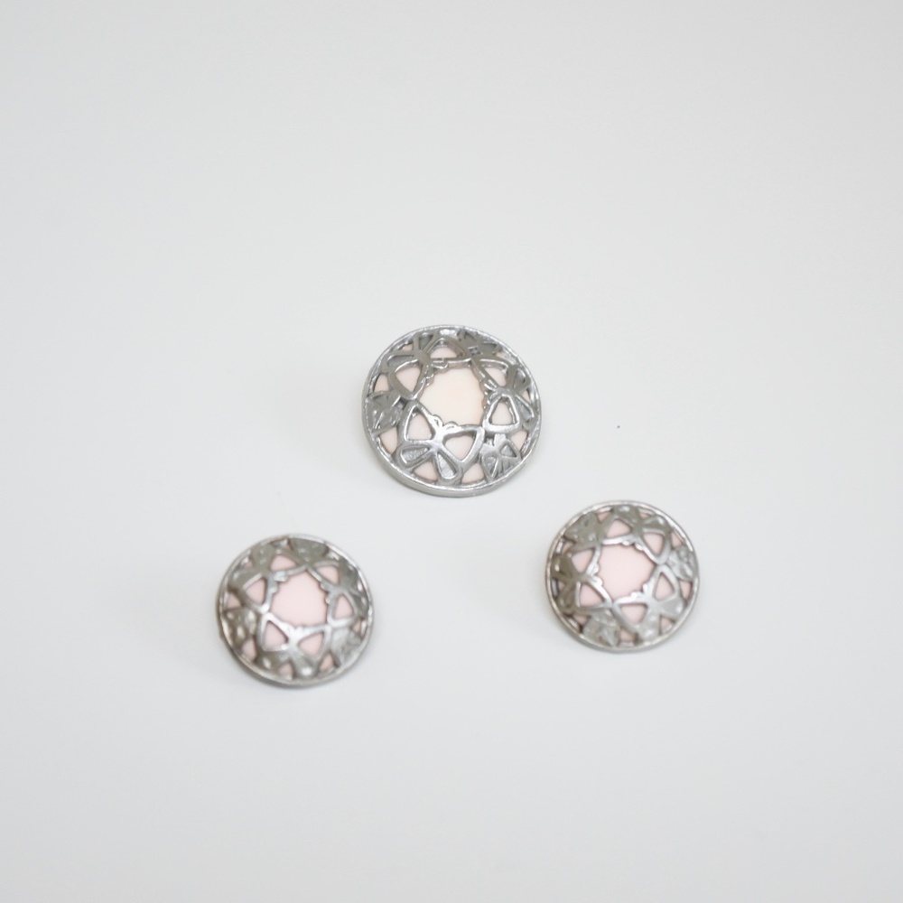 Metal Bow Butterfly & Pink Clothing Blazer Buttons